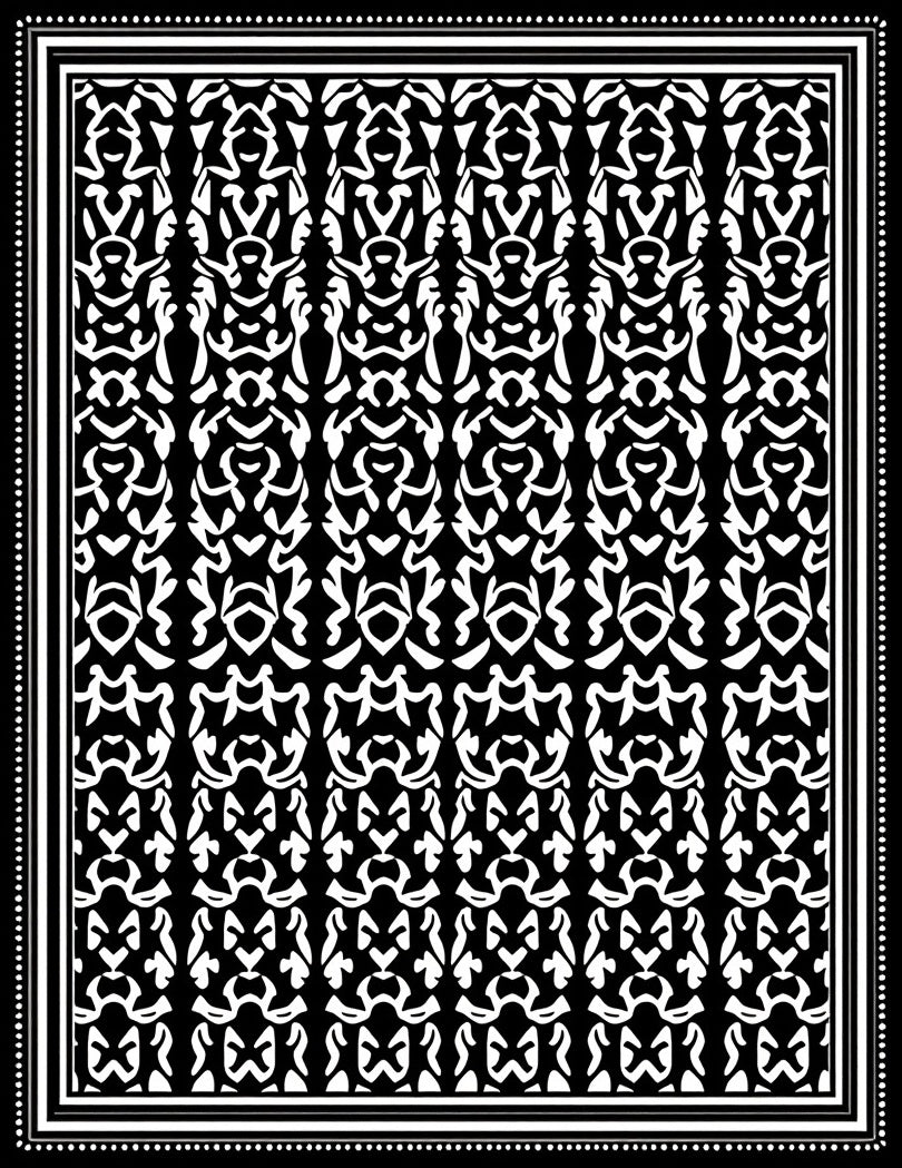 Bold Black White Abstract Pattern Rug