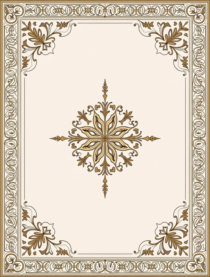 Classic Floral Border Medallion Design Rug