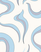 Soft Blue Swirl Pattern Rug