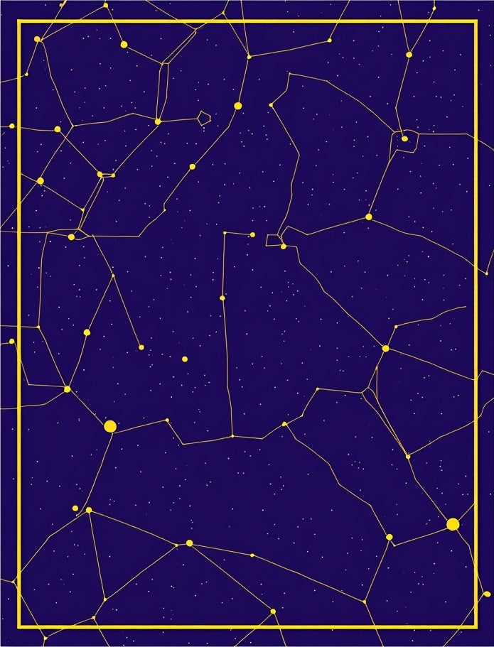 Celestial Constellation Yellow Geometric Design Rug