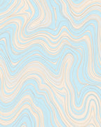 Pale Blue Cream Swirl Pattern Rug