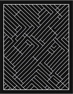 Bold Black White Geometric Maze Rug