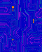 Abstract Circuit Board Patterned Rug