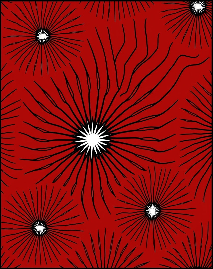 Radiant Sunburst Line Art Rug