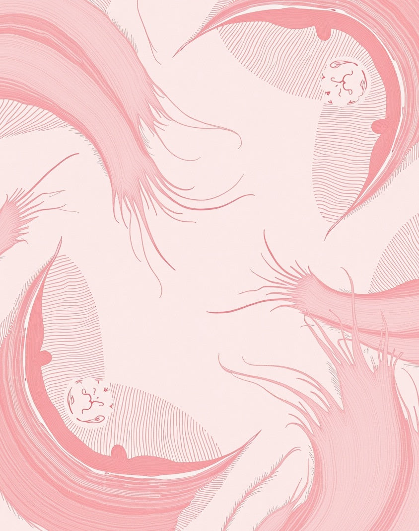 Pink Feather Whimsical Pattern Design Rug