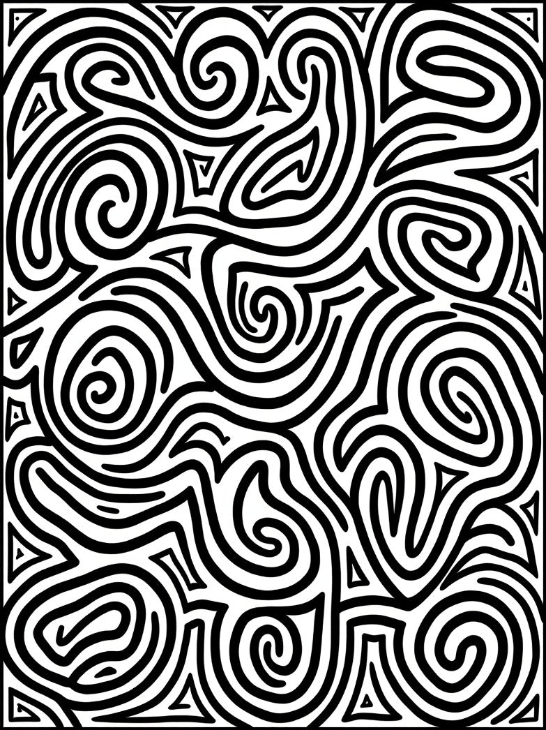 Bold Abstract Swirl Pattern Rug