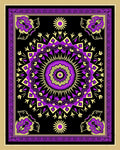 Vibrant Purple Yellow Mandala Pattern Rug