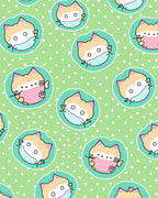 Cute Cat Face Pattern Rug