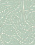 Abstract Swirl Light Green Pattern Rug