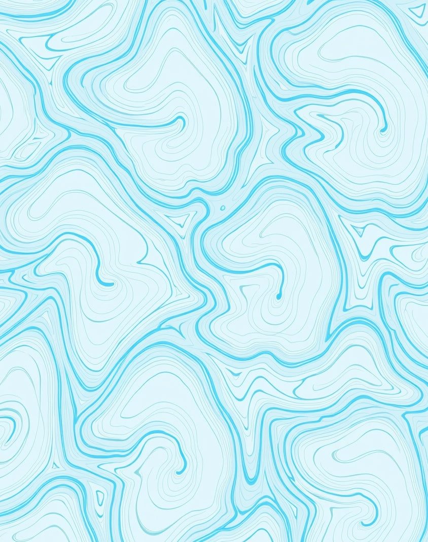 Cyan Water Swirl Pattern Rug