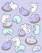 Cute Napping Cats Pattern Rug