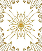 Golden Sun Burst Petal Design Rug