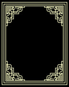 Modern Geometric Accent Frame Rug