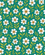 White Daisy Floral Pattern Rug