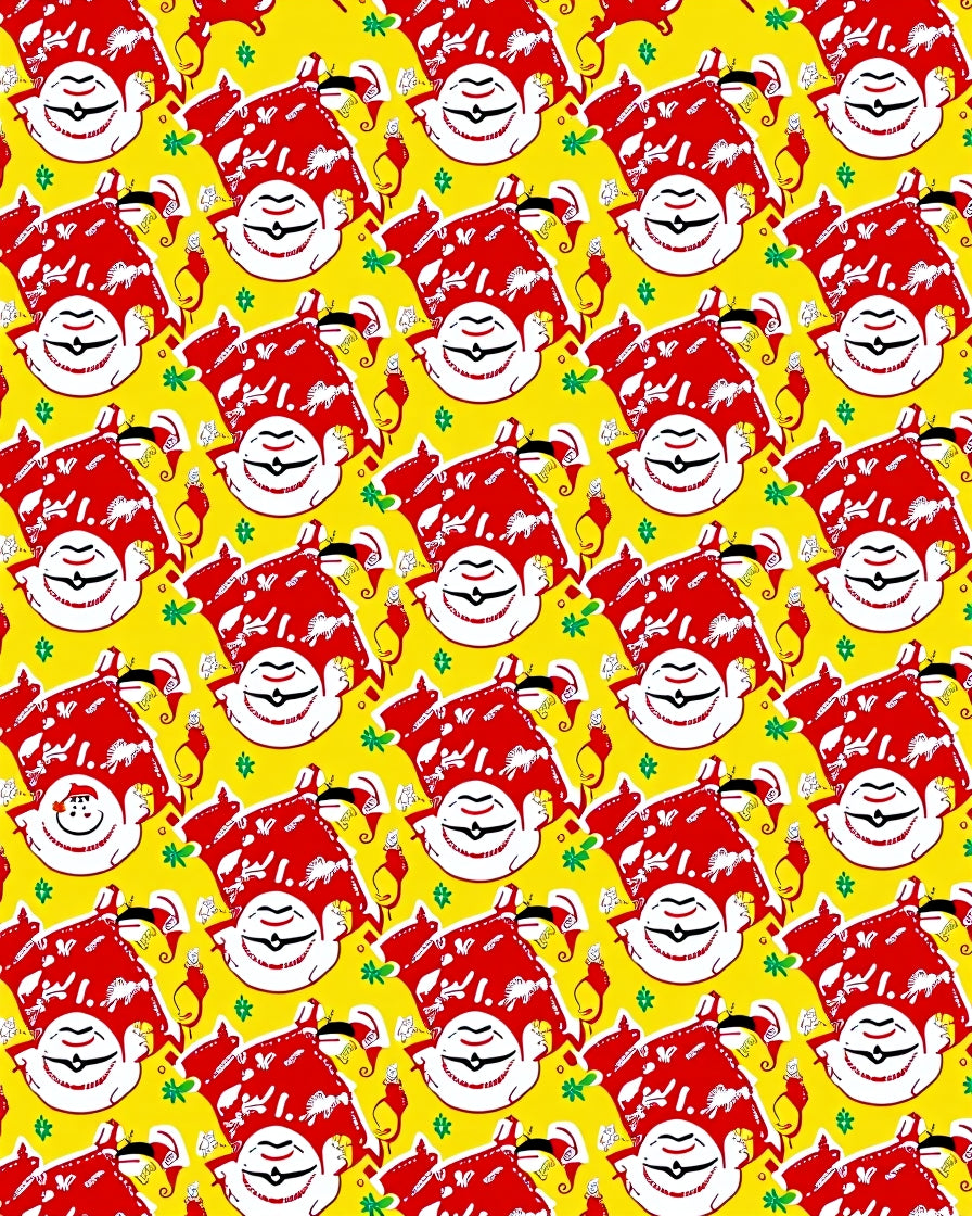 Cheery Red Cat Patterned Rug
