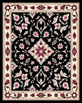 Ornate Floral And Vine Pattern Rug