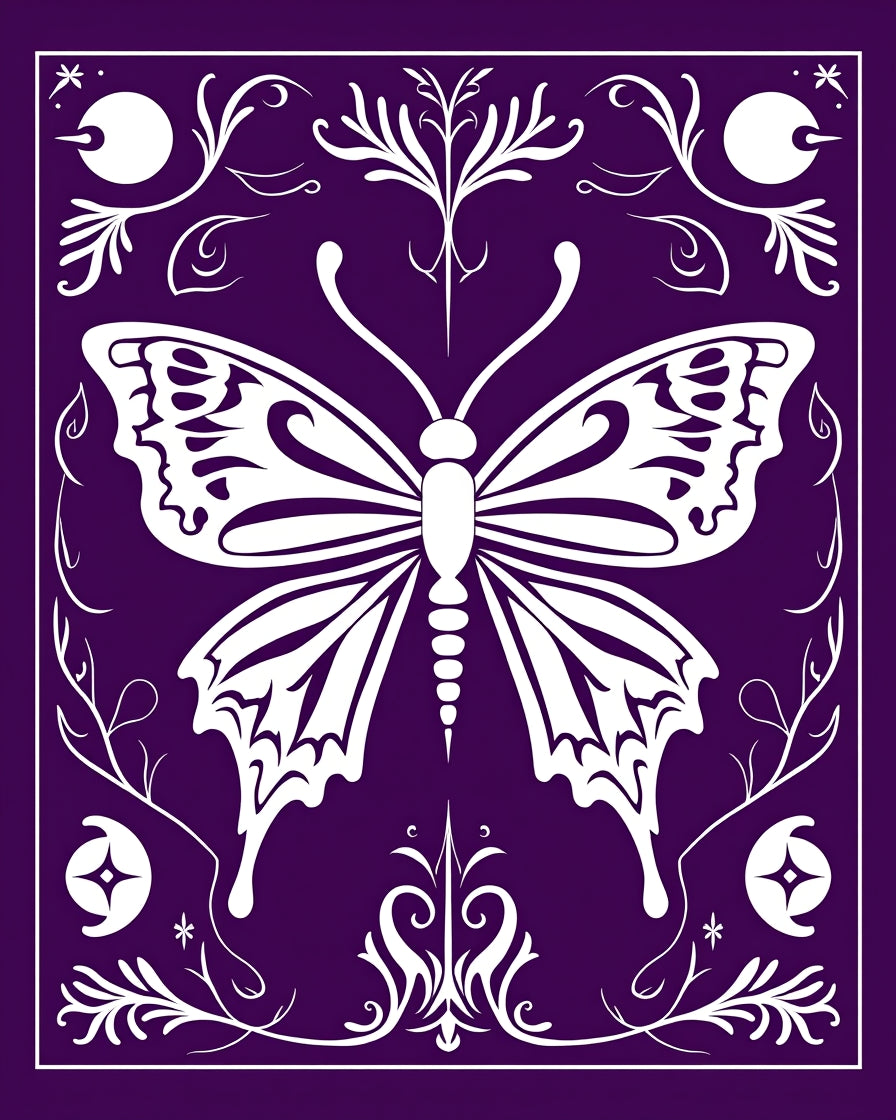 Whimsical Butterfly Floral Intricate Design Rug