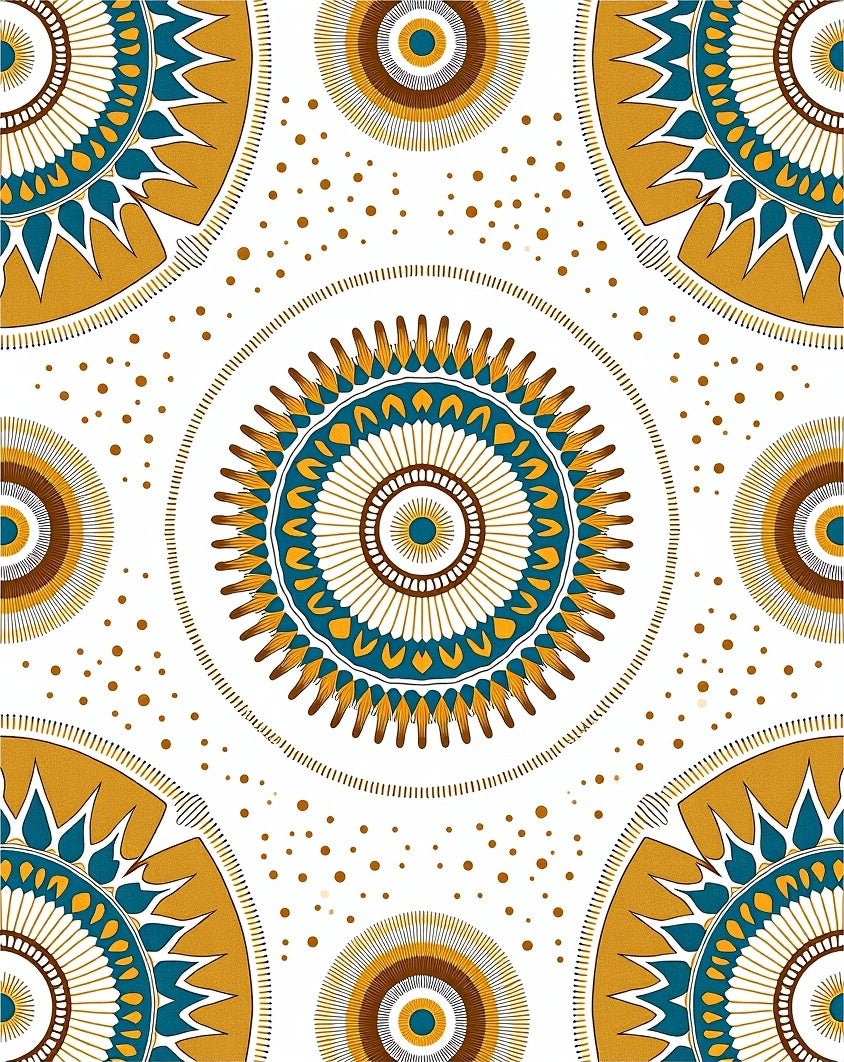 Sunburst Mandala Pattern Pillow Rug