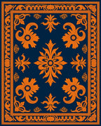 Ornate Floral Swirls Pattern Rug
