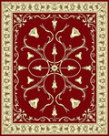 Ornate Red Cream Floral Medallion Rug