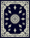 Classic Floral Mandala Border Design Rug
