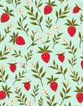 Strawberry Floral Branch Pattern Rug