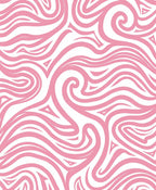 Soft Pink Swirling Abstract Curves Rug