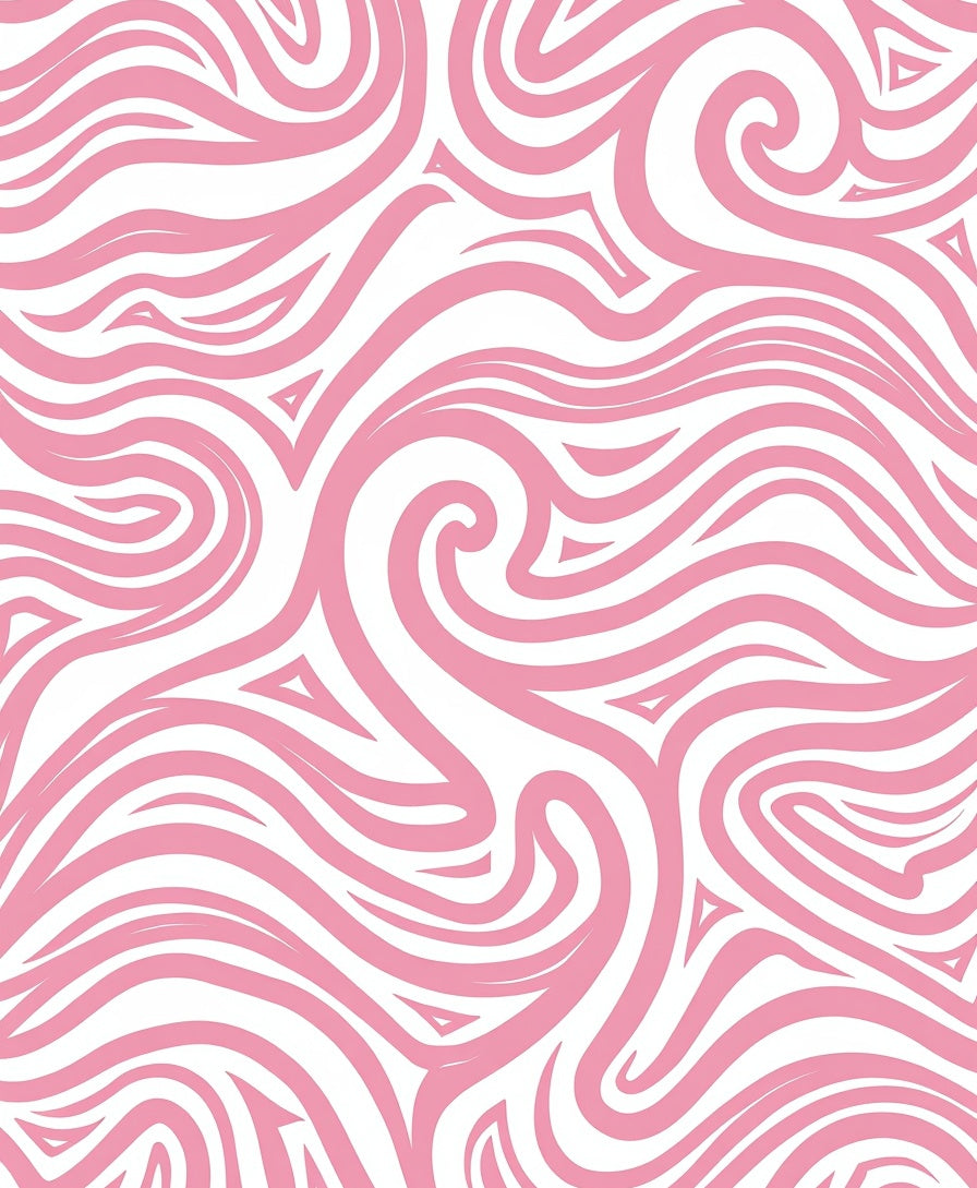 Soft Pink Swirling Abstract Curves Rug