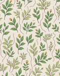 Botanical Leaf and Bud Pattern Rug