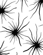 Abstract Starburst Black White Pattern Rug