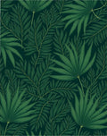 Tropical Leaf Dark Green Pattern Rug