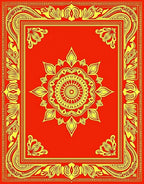 Ornate Red Yellow Floral Mandalas Rug