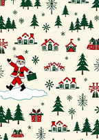 Christmas Village Scene With Santa Claus Rug