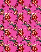 Playful Red And Green Abstract Pattern Rug