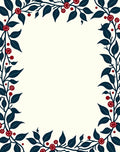 Crimson Berry Vine Border Rug