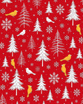 Winter Forest Birds Snowflakes Pattern Rug