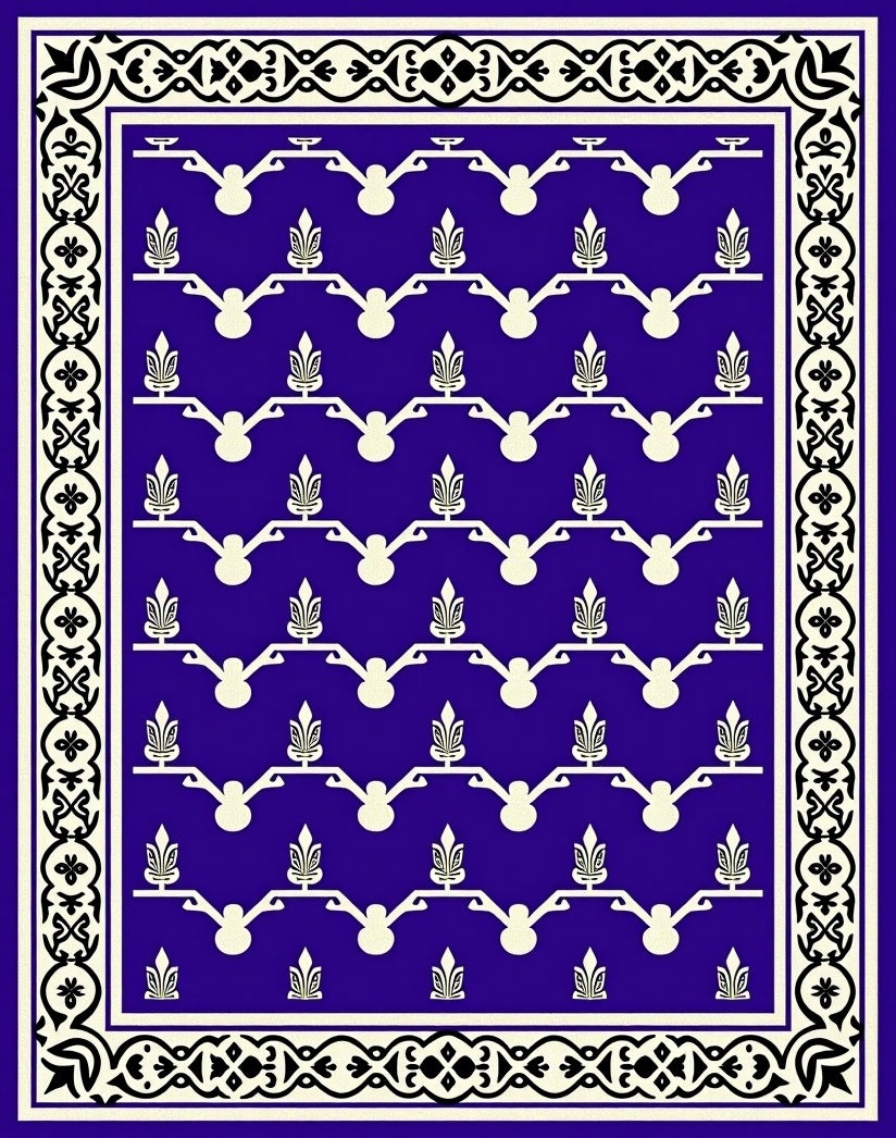 Traditional Symmetry Floral Pattern Rug