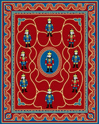 Regal Soldier Pattern On Red Rug