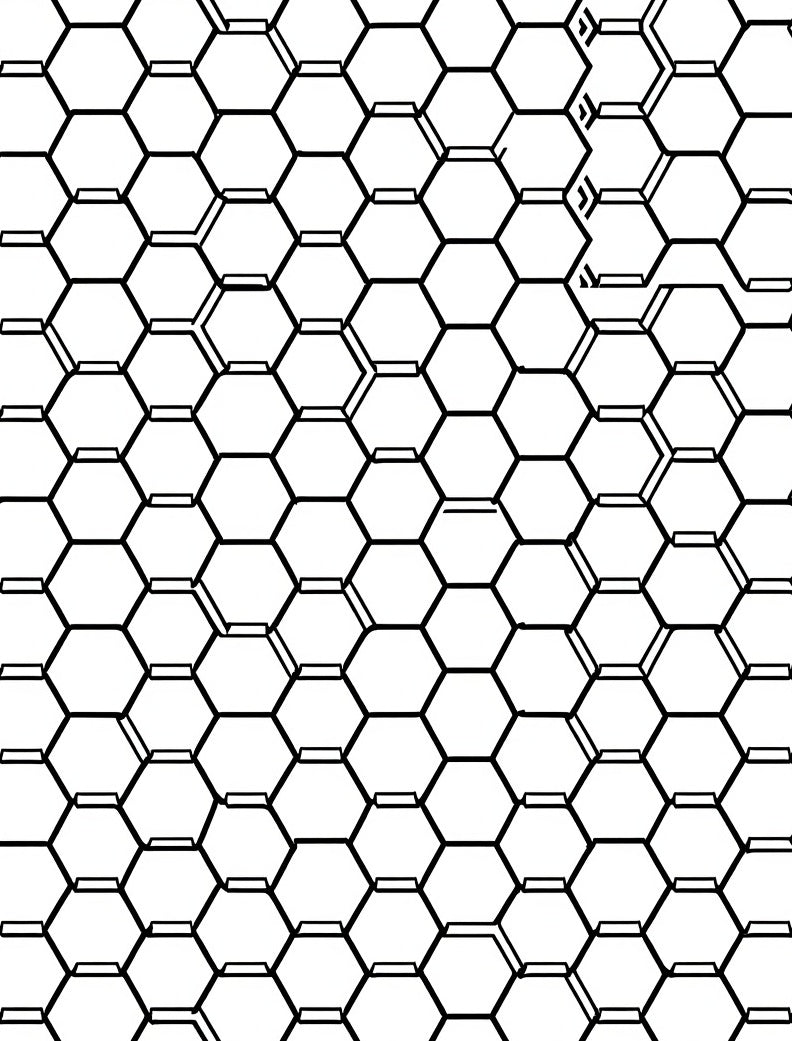 Modern Hexagonal Grid Pattern Rug