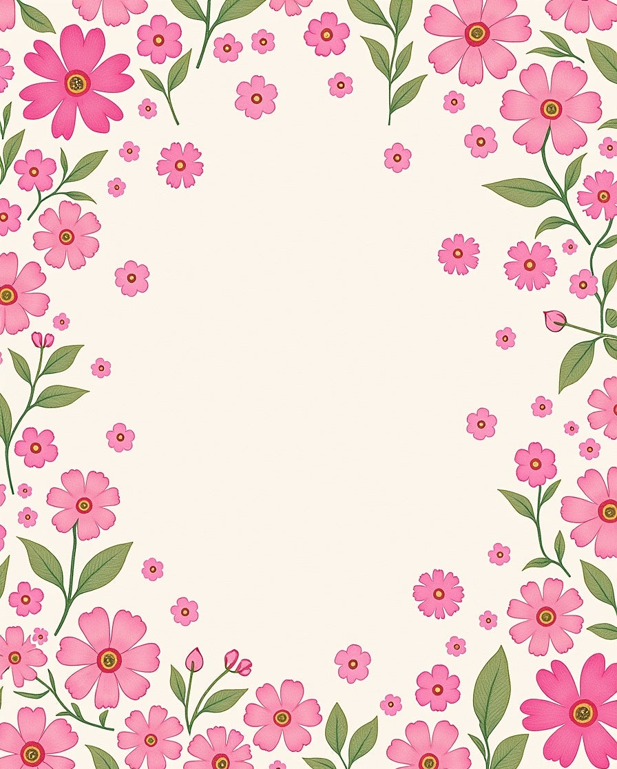 Spring Floral Pink Blossom Pattern Rug