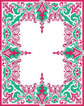 Ornate Floral Swirl Frame Design Rug