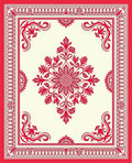 Vibrant Red Floral Mandala Pattern Rug