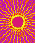 Radiant Sunburst Psychedelic Waves Rug