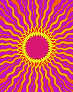 Radiant Sunburst Psychedelic Waves Rug