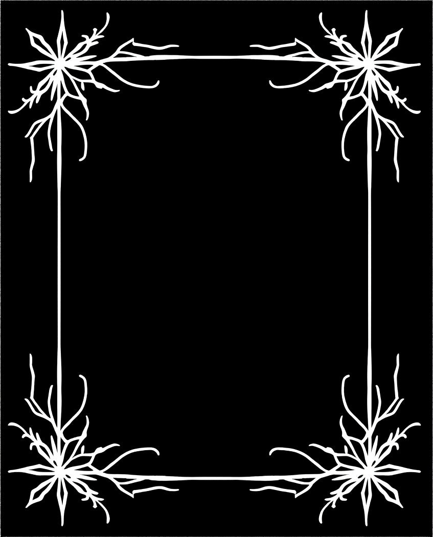 Ornate Snowflake Inspired Border Design Rug