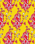 Bright Red Floral Swirl Pattern Rug
