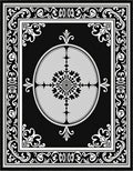 Elegant Black White Floral Medallion Rug