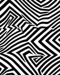 Abstract Black White Striped Design Rug