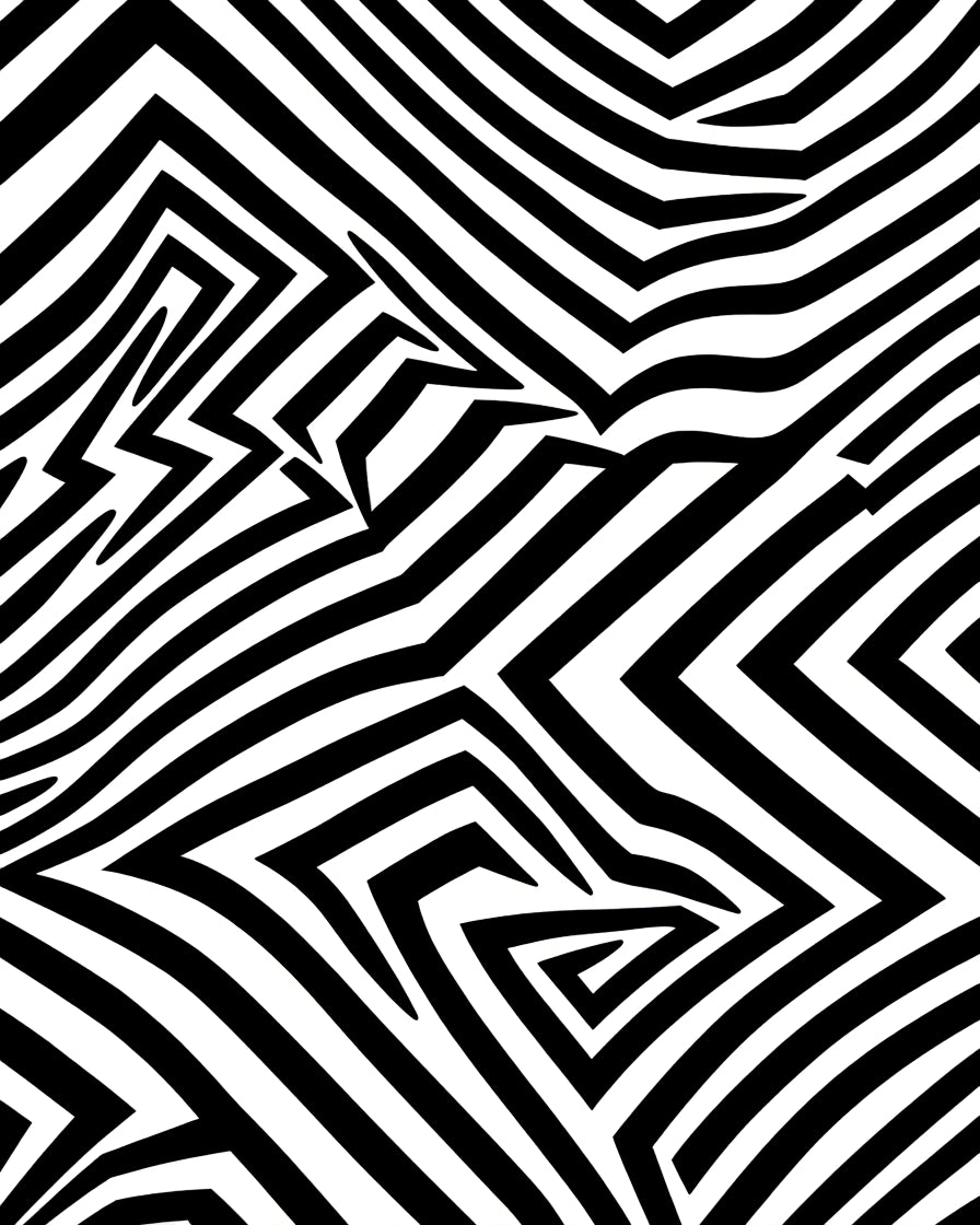 Abstract Black White Striped Design Rug
