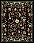 Rich Floral Acorn Decorative Design Rug
